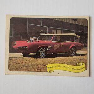 Vintage 1974 Fleer Movieland Hall of Fame Sticker - 1966 Monkeemobile